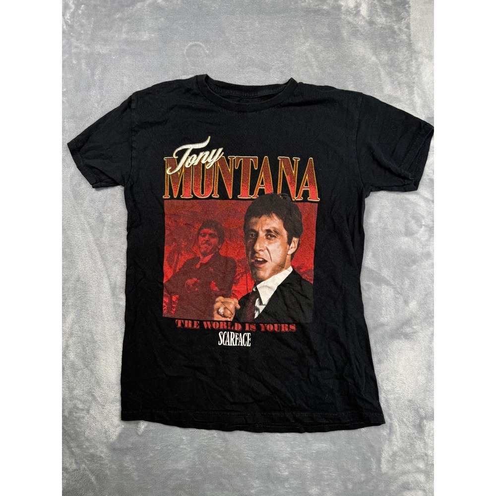Scarface T Shirt Mens Small Black Cotton Tony Montana The World Is Yours Graphic